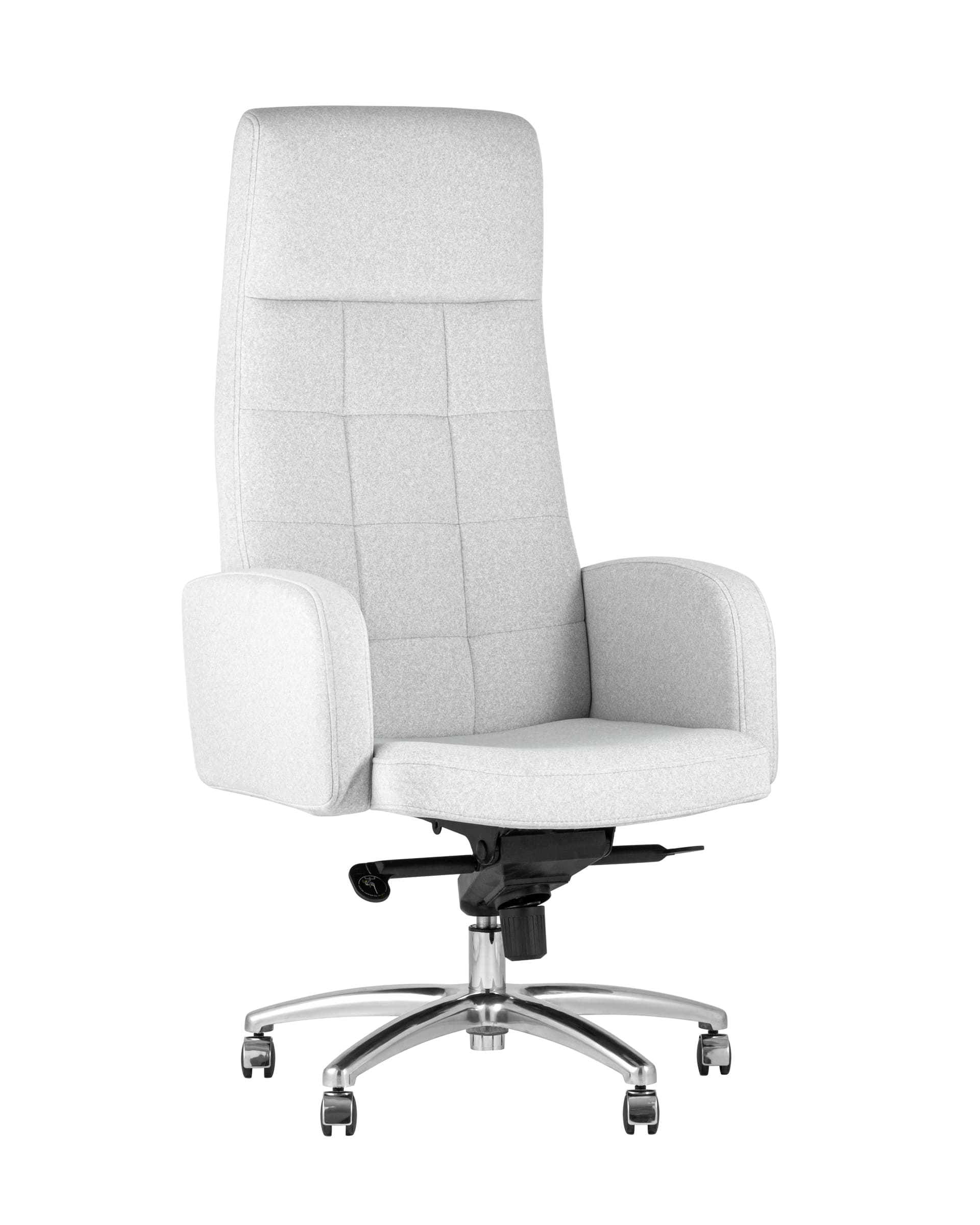 Компьютерное кресло для руководителя Лестер светло-серый обивка микровелюр крестовина металл