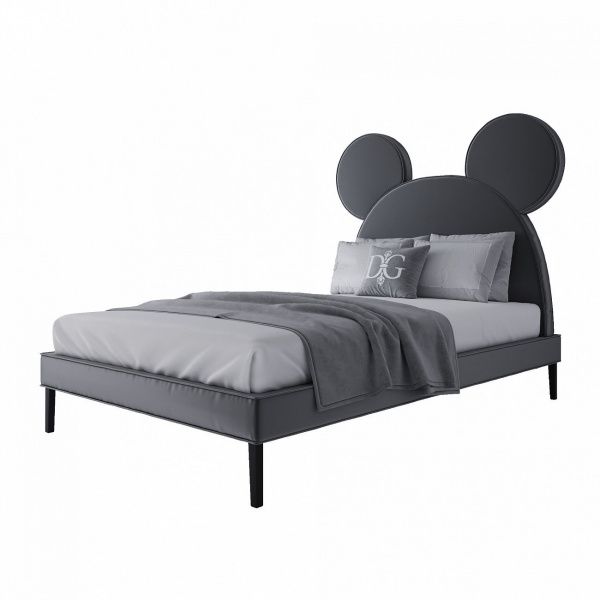 Кровать детская 140х200 черная Mickey Mouse