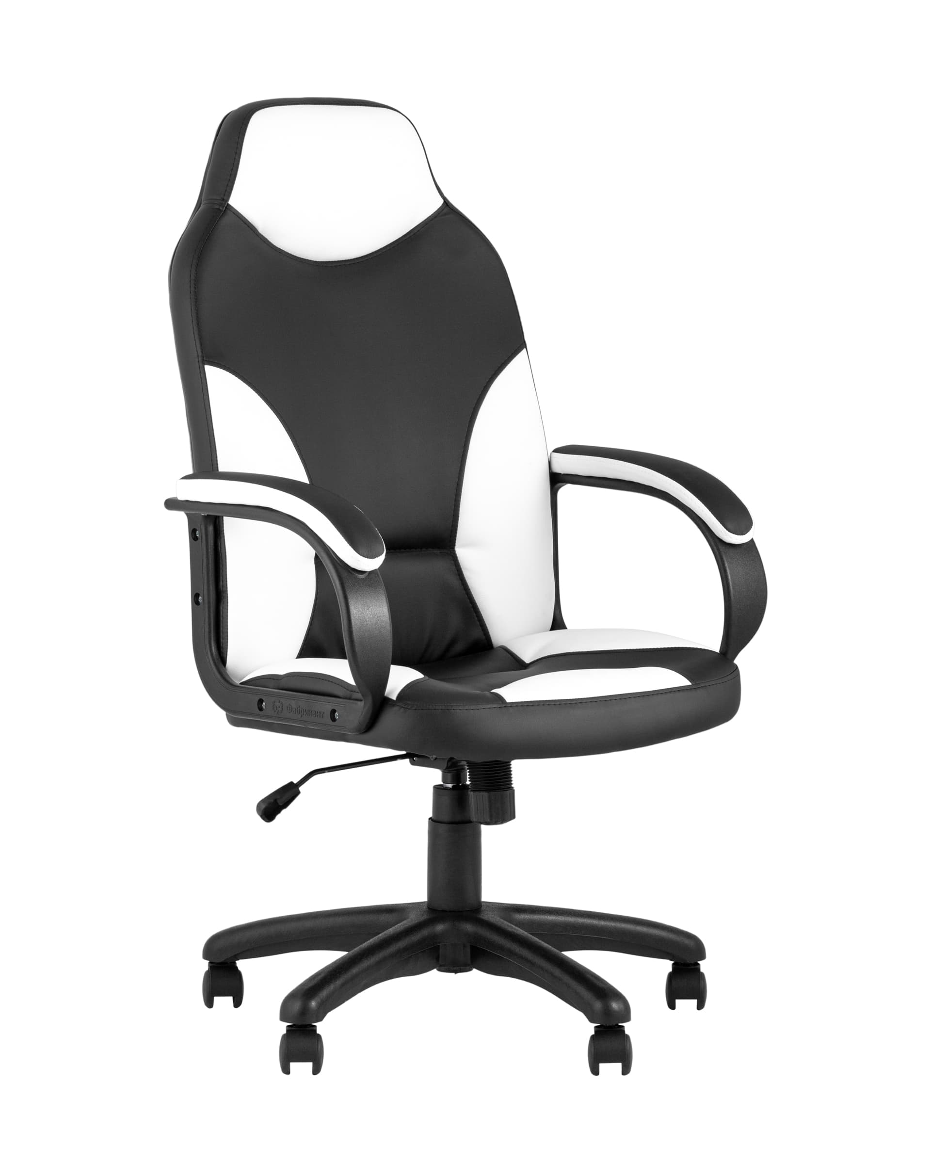 Компьютерное кресло игровое Кронос экокожа черный/белый крестовина пластик
