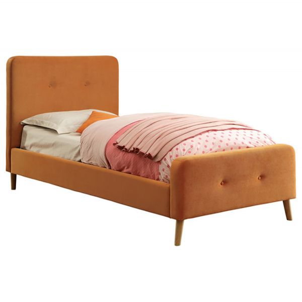 Кровать подростковая Button Tufted Flannelette Orange 120х200