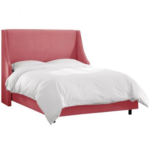 Кровать двуспальная 180х200 розовая Davis Wingback Dusty Rose