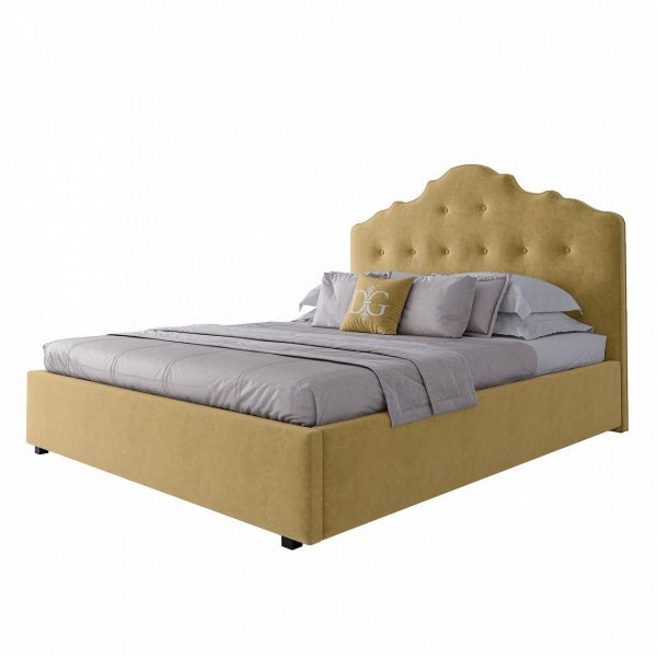 Кровать двуспальная 160х200 см желтая Palace