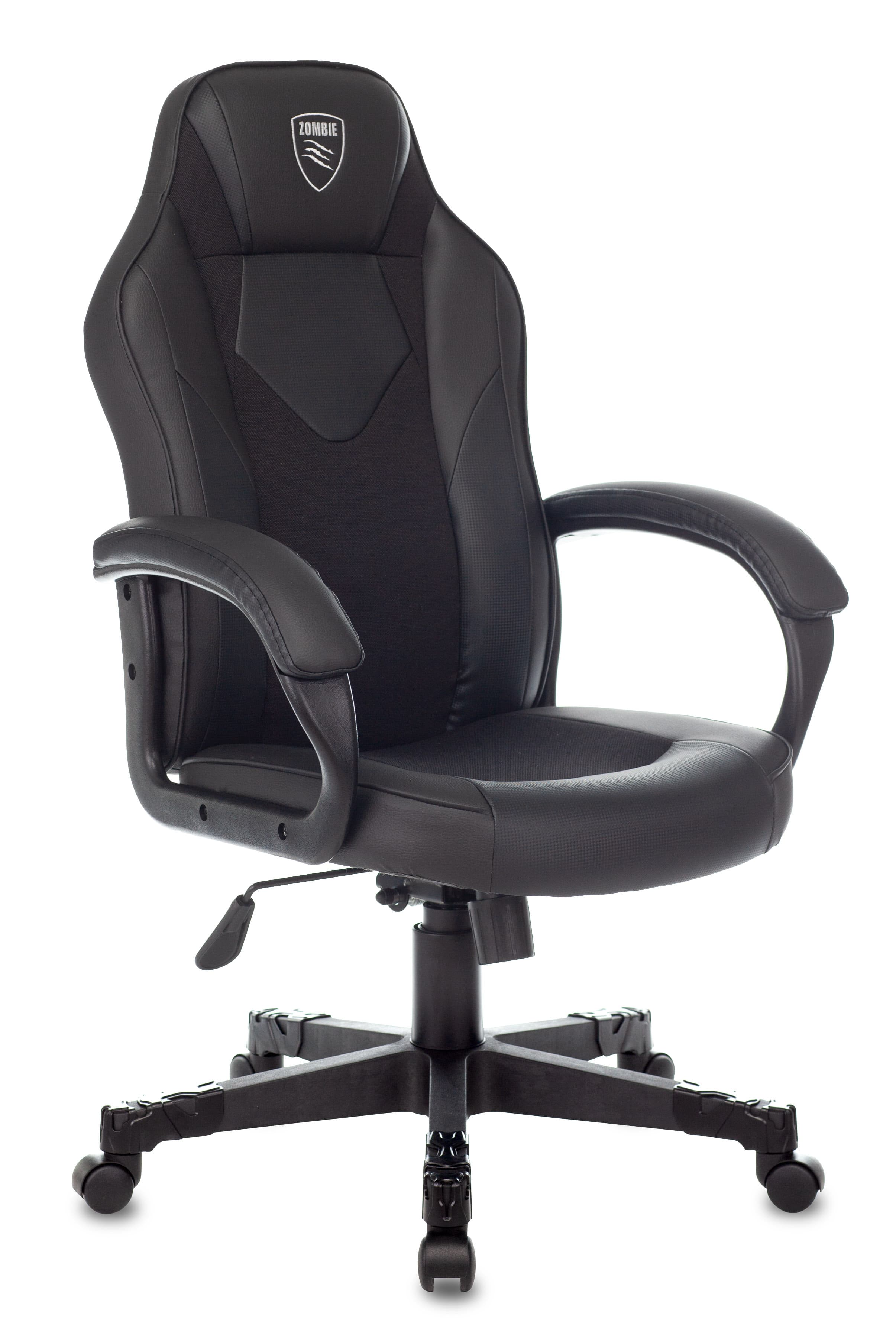 Геймерское кресло компьютерное игровое Zombie GAME 17 черный текстиль/эко.кожа крестовина пластик
