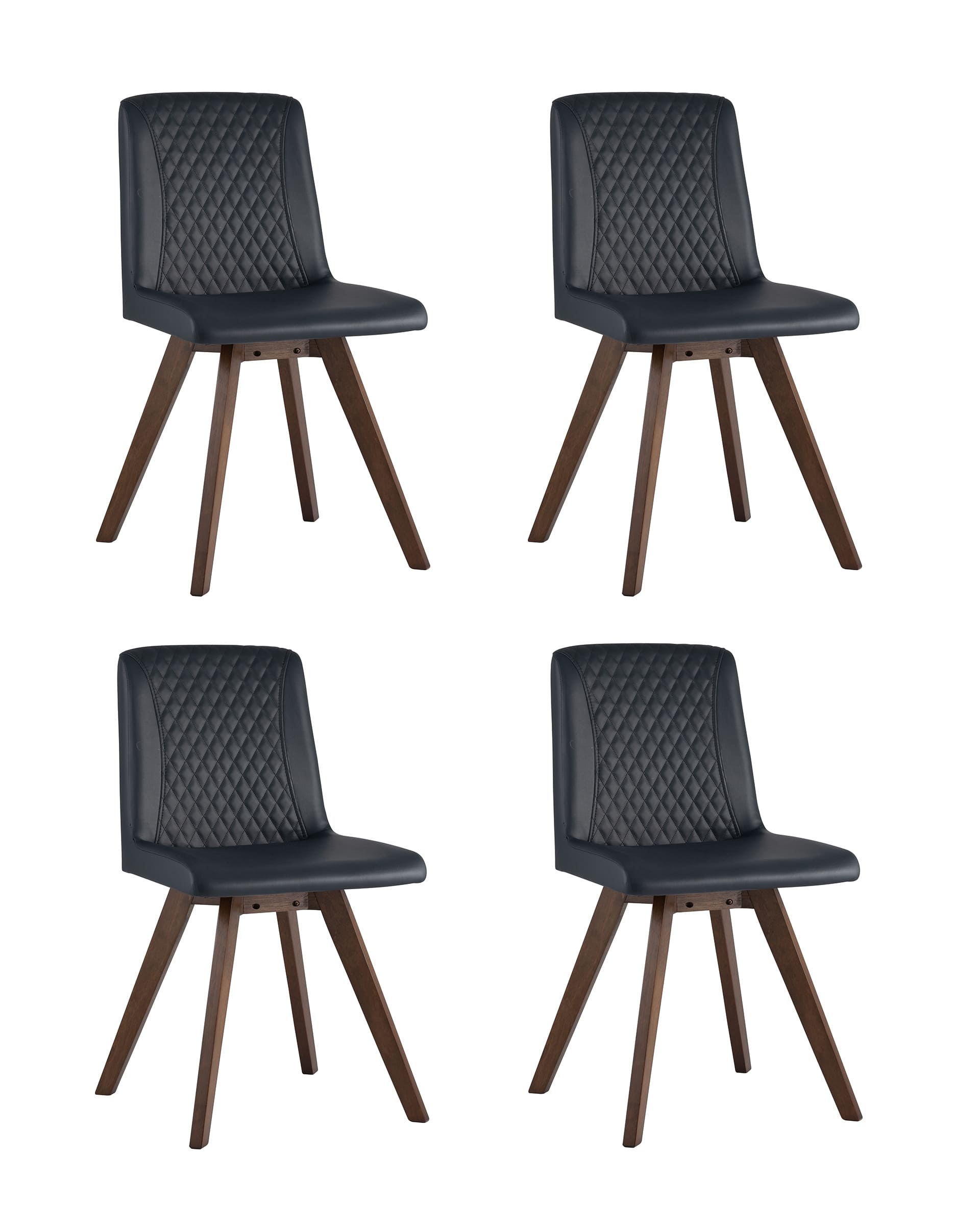 Комплект из четырех стульев MARTA синяя обивка из экокожи