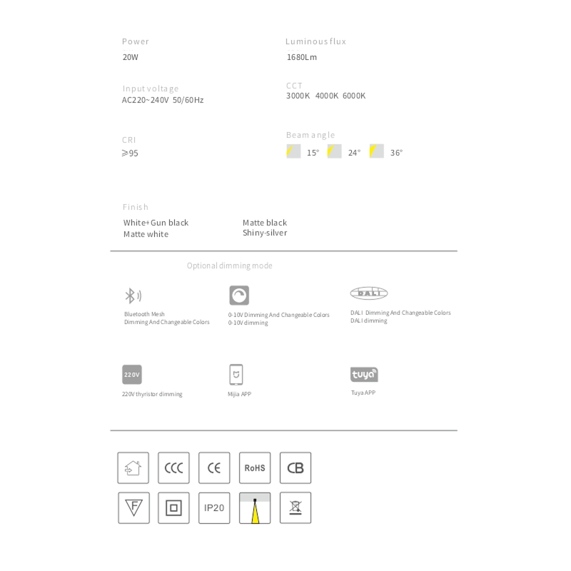 Встраиваемый светильник THEH by Romatti