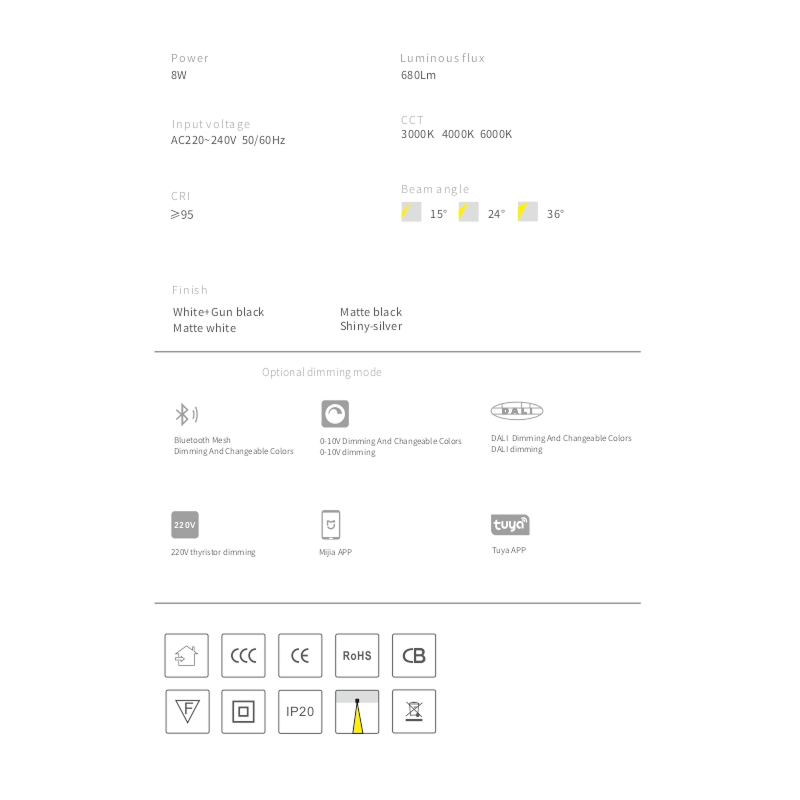 Встраиваемый светильник MTH55 by Romatti