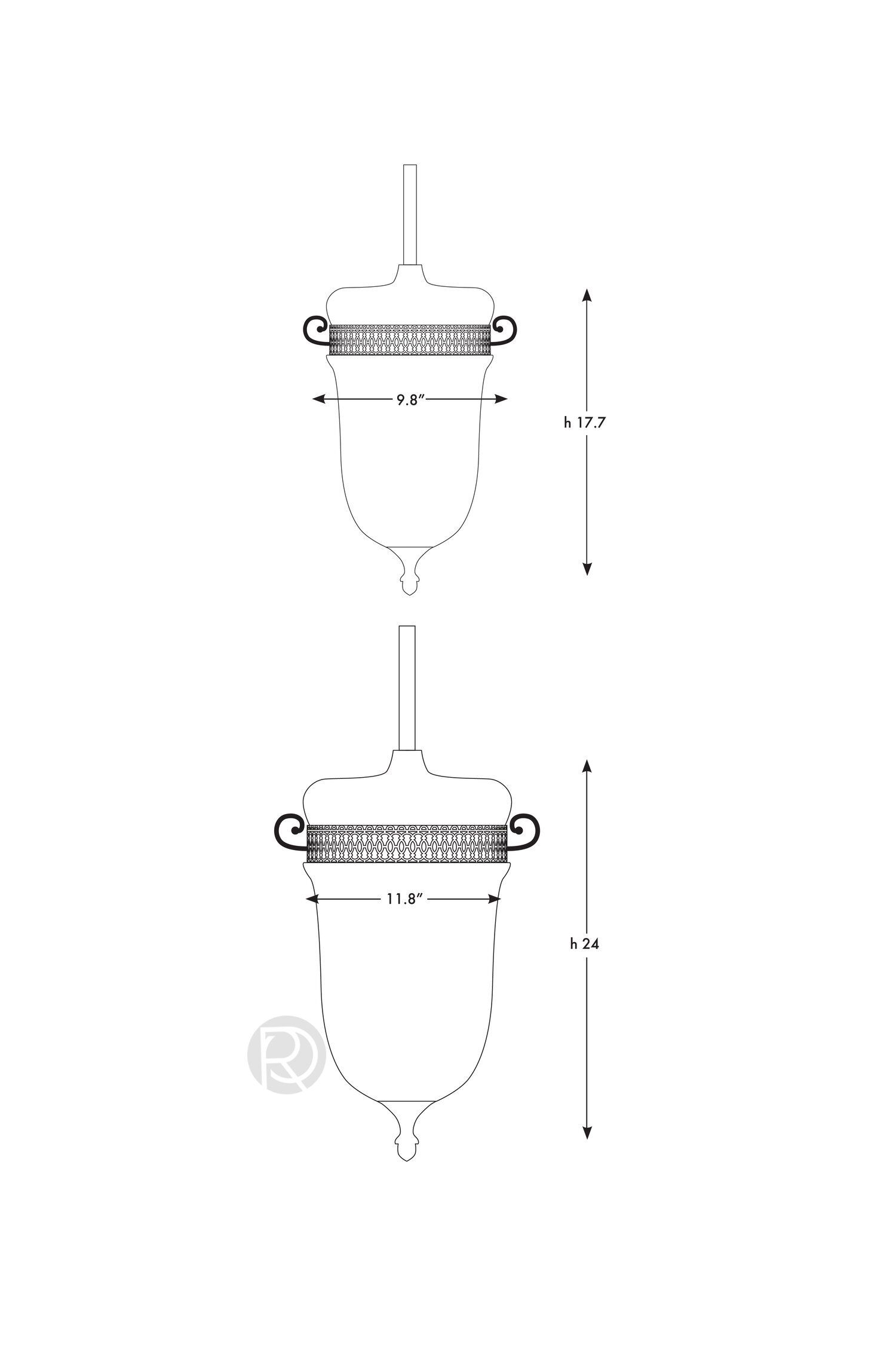 Подвесной светильник VASE OPTIC by Romatti Lighting