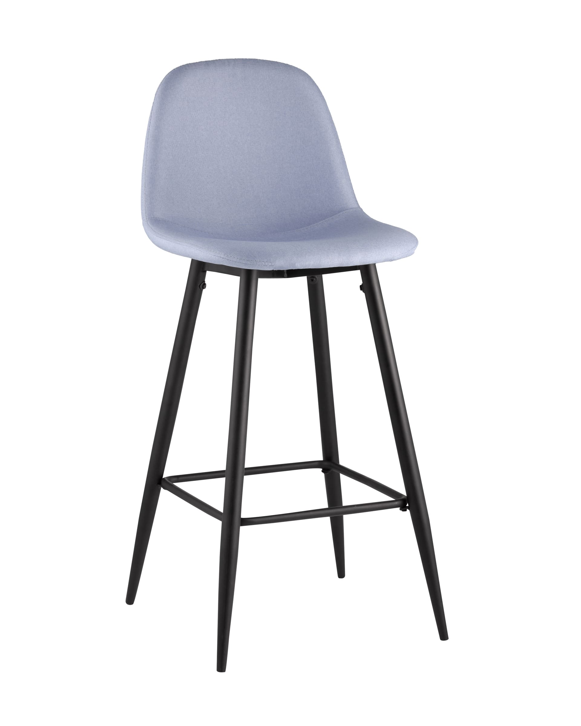 Барный стул Валенсия небесно-голубойстальной каркас, ткань из рогожки