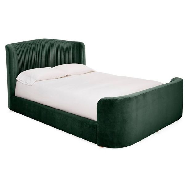 Кровать двуспальная 180x200 зеленая Clio Panel