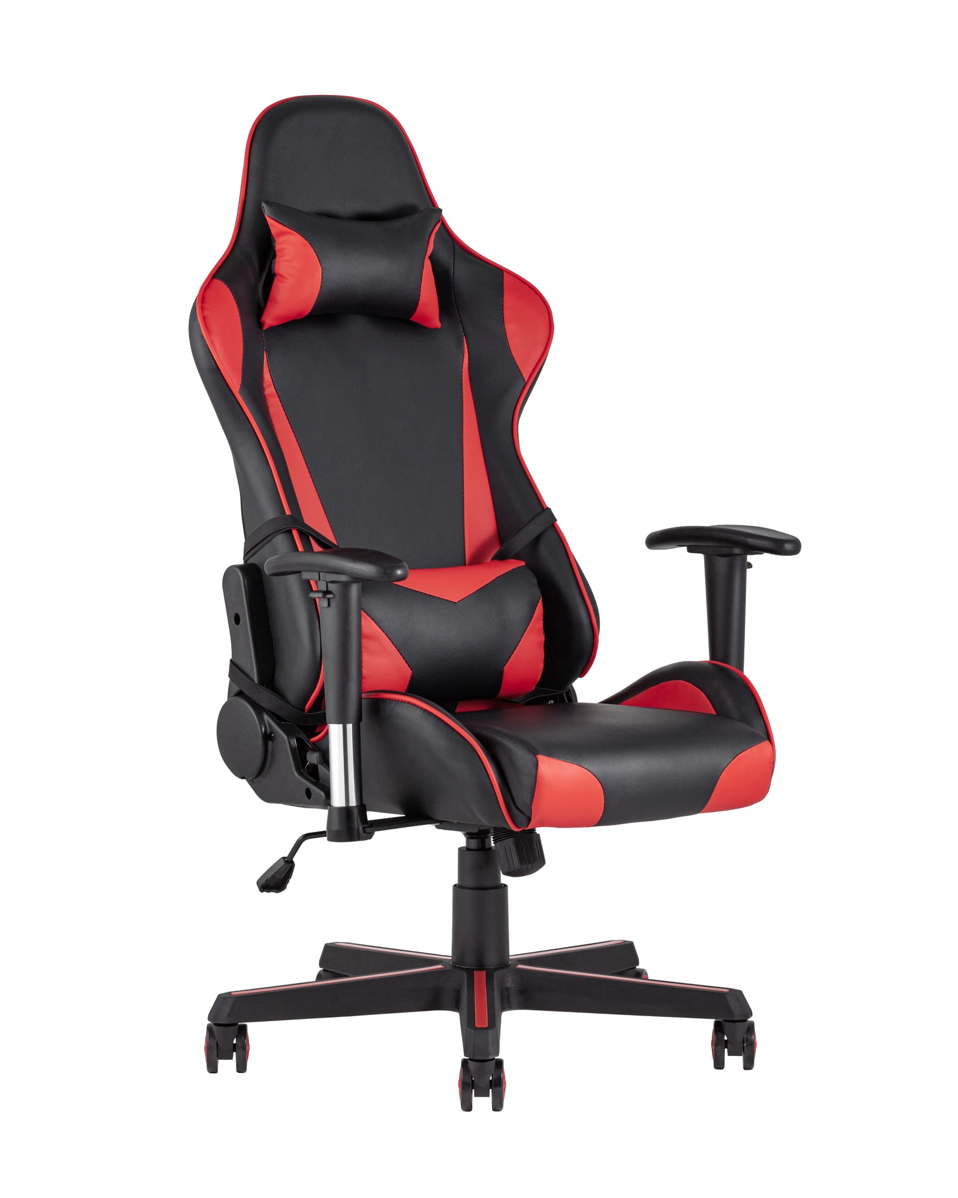 Игровое кресло компьютерное TopChairs Racer черно-красное геймерское
